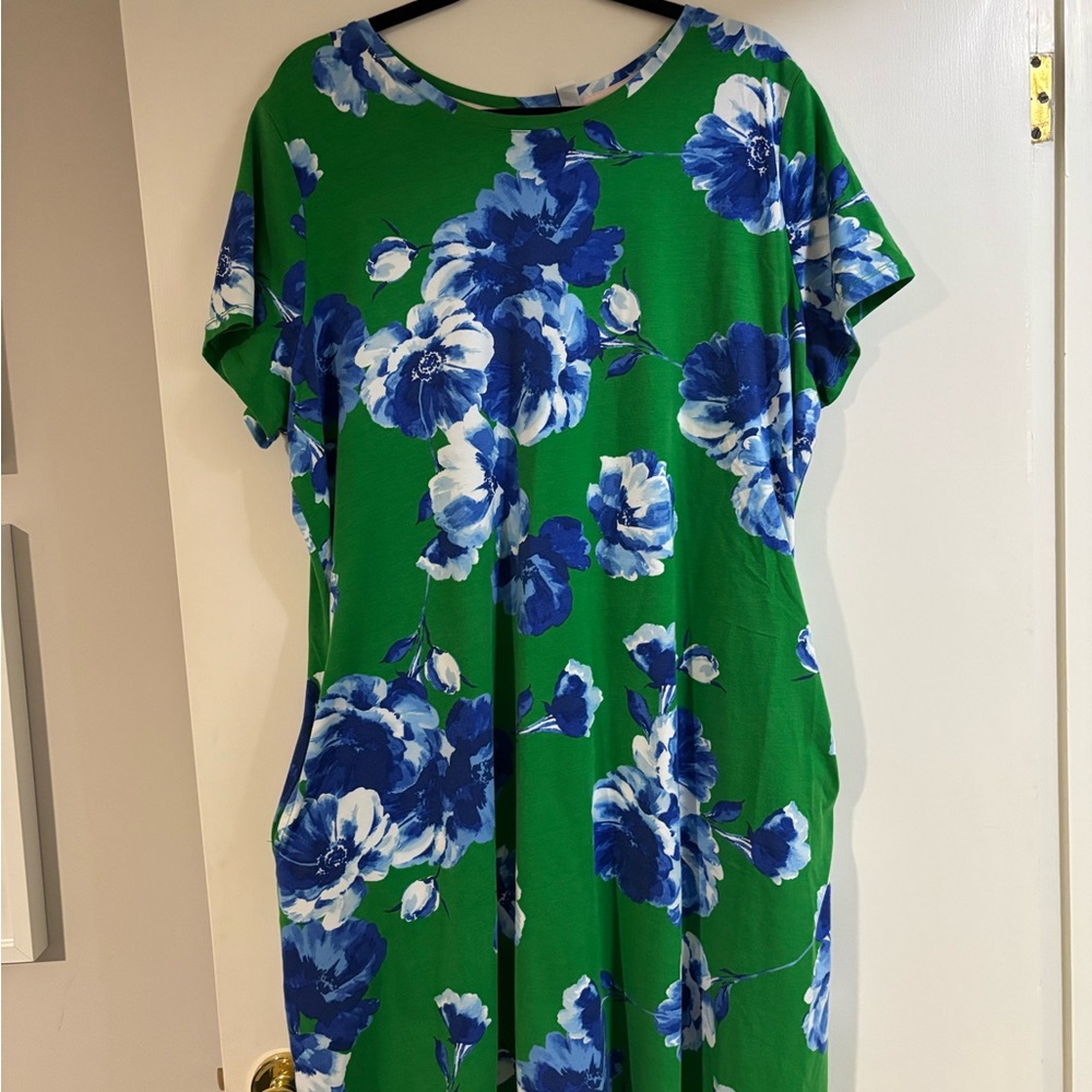 Isaac Misrati Green Floral Dress 1x